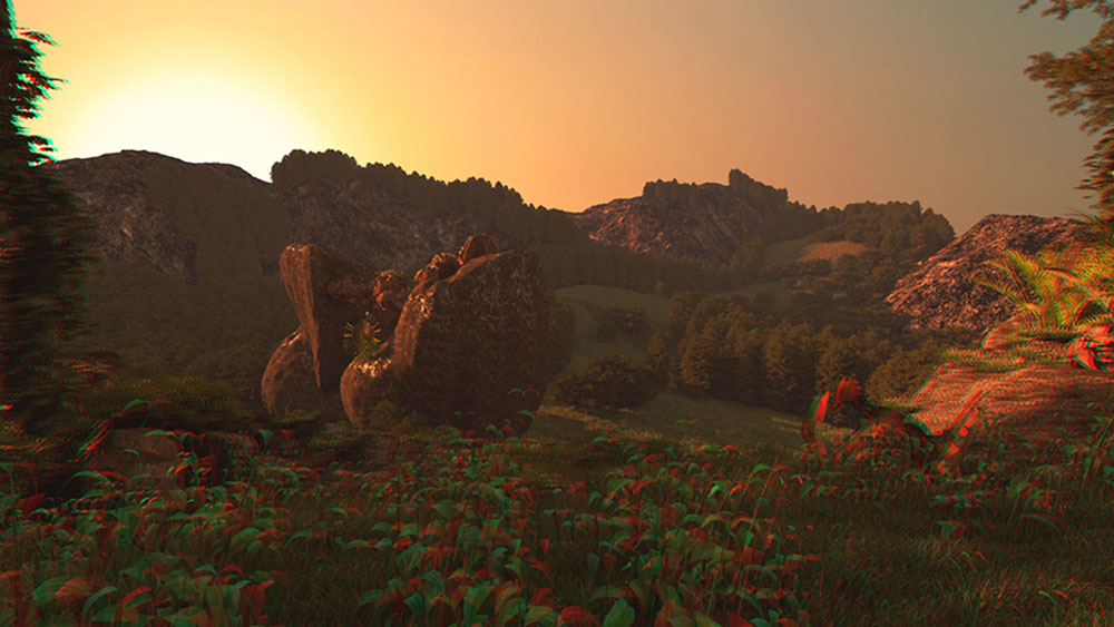 Flugsaurier für die 3D Brille